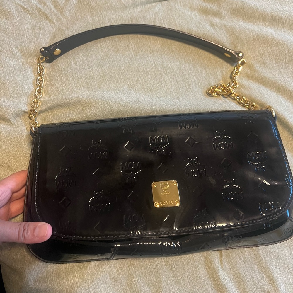Authentic MCM Patent Leather Baguette Purse